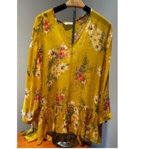 Ruffled Floral Printed Blouse